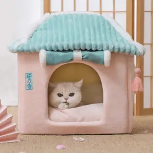 Cozy Enclosed Cat Villa - Soft Indoor Retreat by Dog Hugs Cat