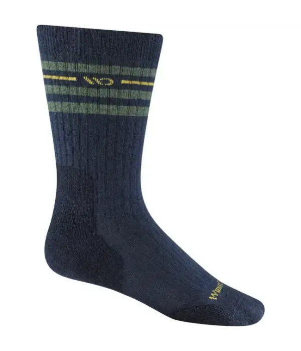Darn Tough Men's Midweight Crew Socks - Wide Open Vintage Stripes - Image 3