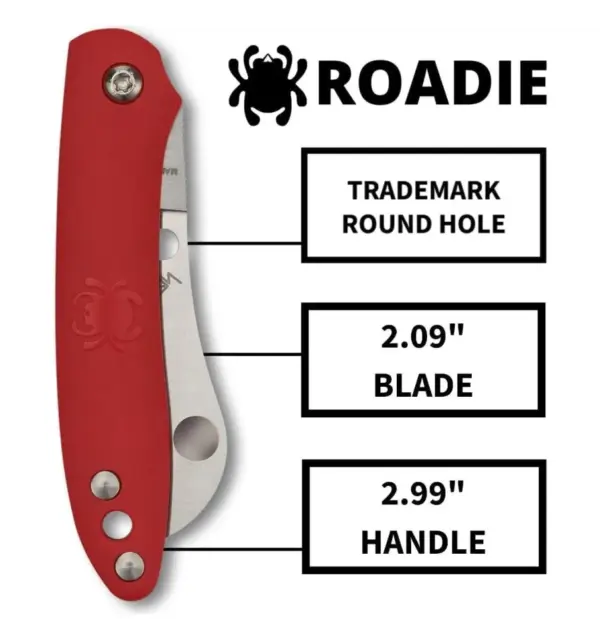 Spyderco Roadie Non-Locking EDC Pocket Knife - Black Plain Edge - Image 4