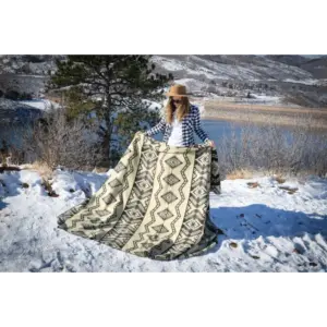 Soft Warm Alpaca Wool Blanket - Slate Gray by Alpaca Threadz