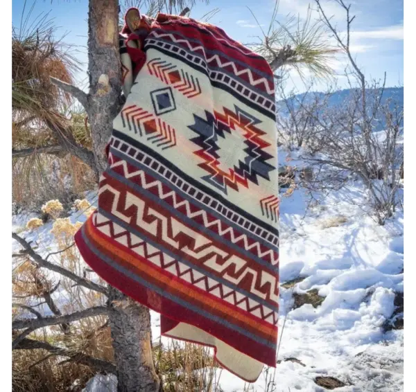 Alpaca Wool Blanket Soft Andean Throw - Wildfire by Alpaca Threadz - Image 4