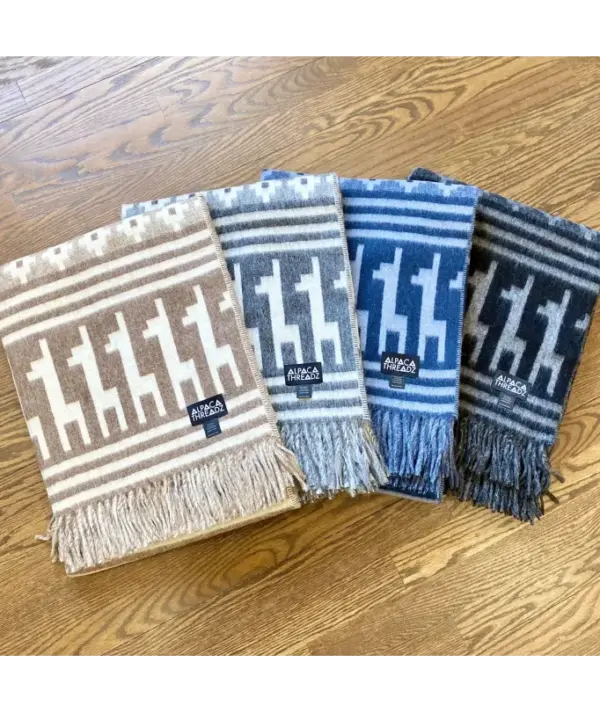 Soft Warm Alpaca Wool Throw Blanket by Alpaca Threadz