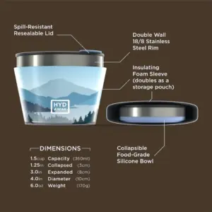 Collapsible Insulated Travel Bowl 1.5 Cup HYDAWAY