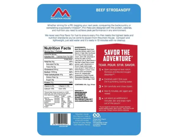 Mountain House ProPak Beef Stroganoff Freeze Dried Meal - Image 3