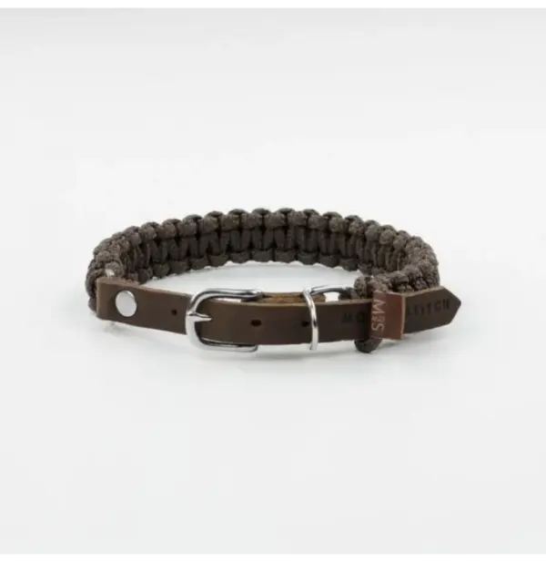 Molly And Stitch Chocolate Leather Dog Collar – Soft & Adjustable - Image 3