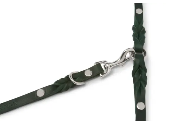 Butter Leather Adjustable Dog Leash - Forest Green by Molly & Stitch - Image 3