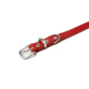 Red Leather Dog Collar - Soft Butter Leather by Molly and Stitch