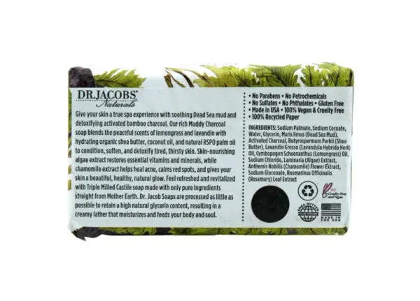 Dr. Jacobs Naturals Charcoal Bar Soap for Deep Cleansing & Oil Control - Image 3