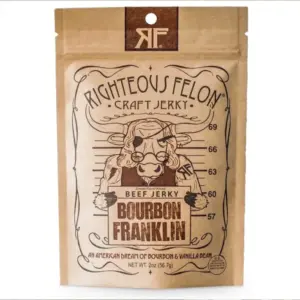 Righteous Felon Bourbon Beef Jerky Franklin Smoked Snack