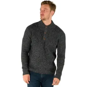 Sherpa Men's Ranga Button-Front Mock Neck Sweater