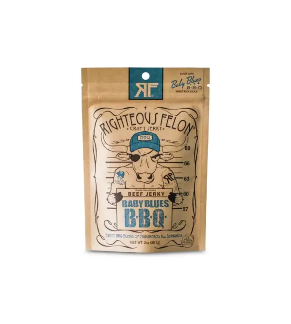 Righteous Felon Mild BBQ Beef Jerky - Smoky & Tender