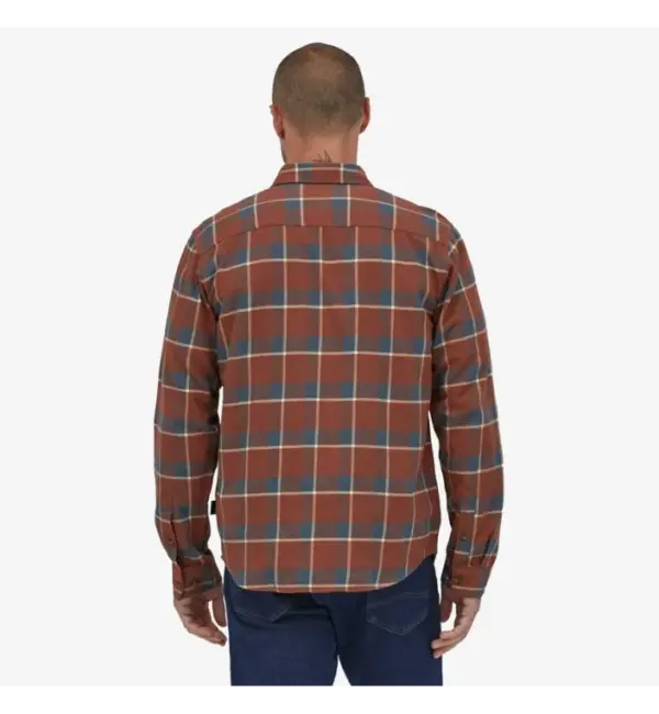 Patagonia Men's Lightweight Cotton Flannel Shirt Long Sleeve Fjord