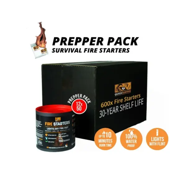 QuickSurvive Fire Starter Kit - 600 Waterproof Fire Starters for Survival & Camping - Image 3