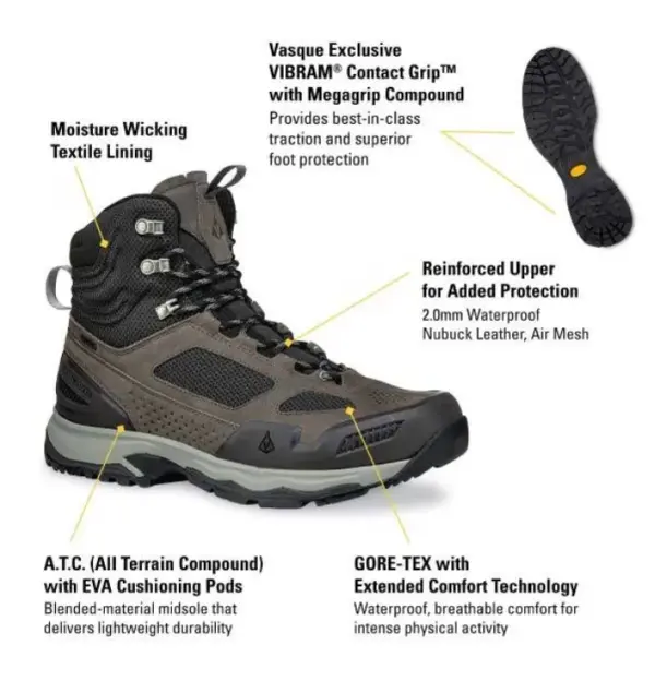 Men's Vasque Breeze AT GTX Waterproof Wide Hiking Boots