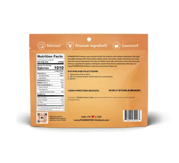FOUNDATION Outdoors Cheddar Cheese Bites Snack Pack - Image 5