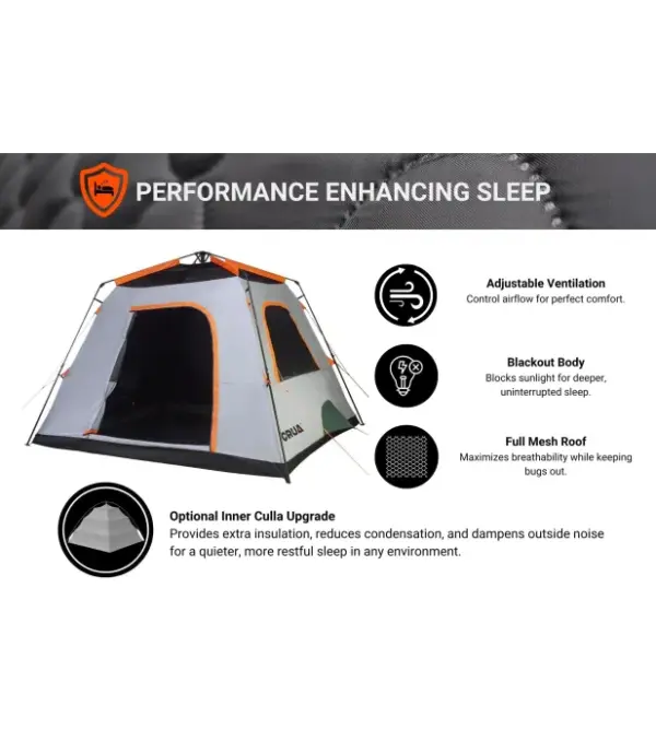 Crua Outdoors Noir 6 Person Blackout Cabin Tent - Image 4