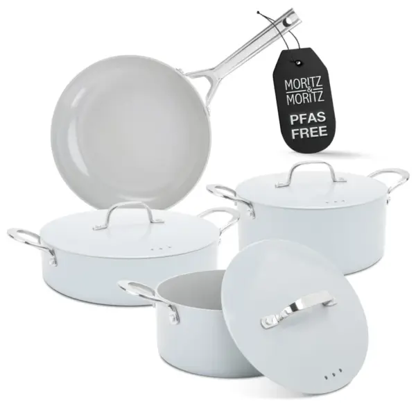 Moritz & Moritz 7-Piece Cast Aluminum Cookware Set with Lids - Image 4