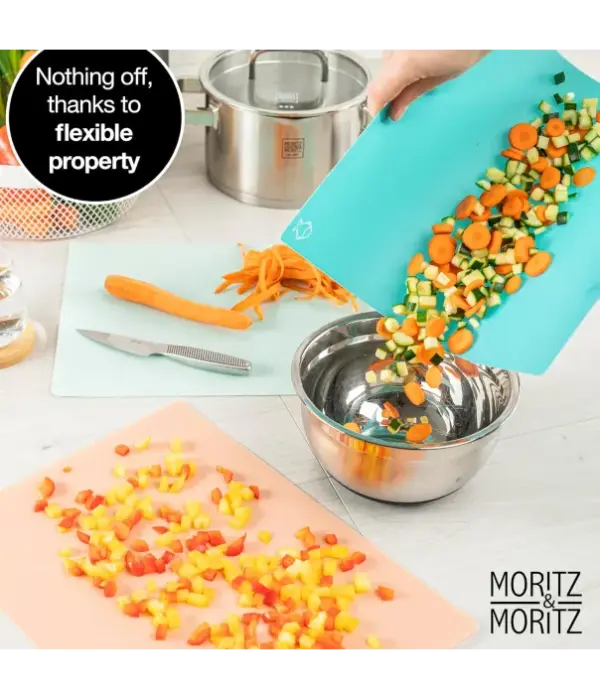 Moritz & Moritz 4-Pack Kitchen Cutting Mats, Dishwasher Safe - Image 4