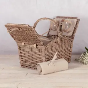 Piccadilly Wicker Picnic Basket for 2 - Classic Picnic Time Hamper