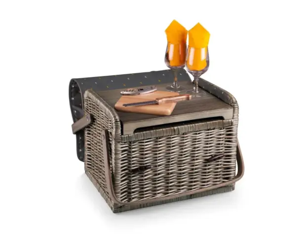 Picnic Time Kabrio Wine & Cheese Basket for Outdoor Dining - Image 4