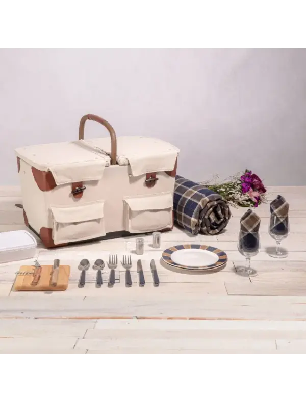 Pioneer Picnic Basket - Insulated, Spacious Outdoor Dining Set