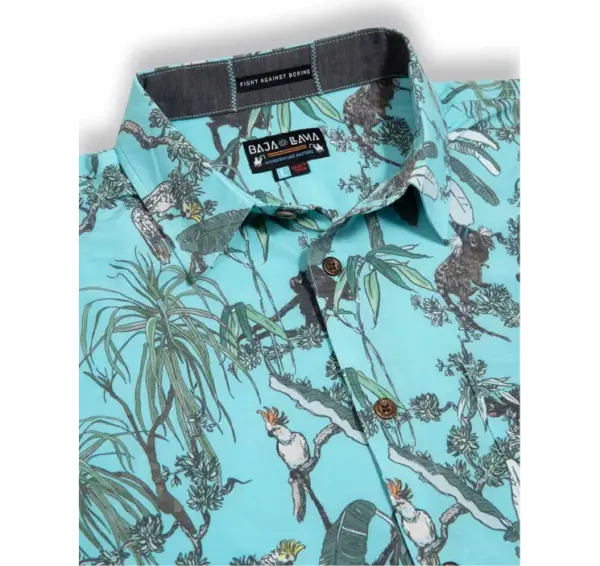 Vagabond Button Up Shirt by Bajallama - On Our Way Up Design - Image 4