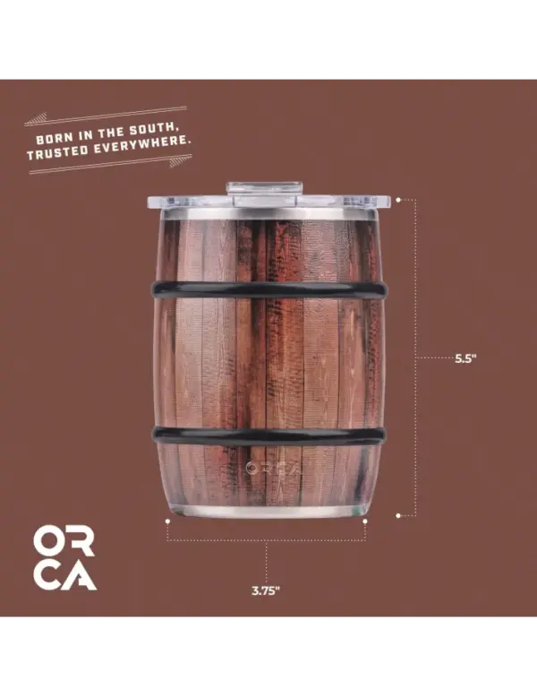 ORCA 24oz Double Barrel Tumbler with Oak Wood Grain Finish - Image 4
