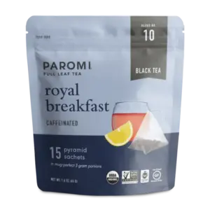 Organic Turmeric Ginger Green Tea Bags - Full Leaf Pyramid by Paromi