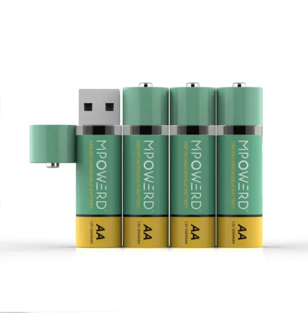 Mpowerd Rechargeable AA Batteries 4-Pack Long Lasting NiMH - Image 4