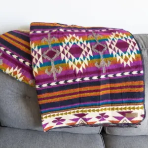 Alpaca Wool Blanket in Amethyst - Soft Andean Throw by Alpaca Threadz