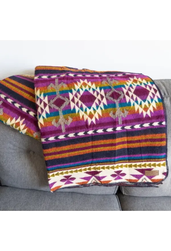 Alpaca Wool Blanket in Amethyst - Soft Andean Throw by Alpaca Threadz
