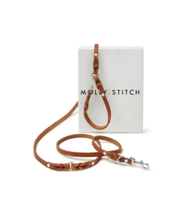 Adjustable Leather Dog Leash - Sahara Cognac by Molly And Stitch - Image 4
