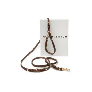 Premium Leather 3-Point Adjustable Dog Leash - Brown