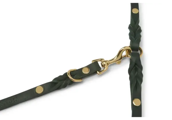 Butter Leather Adjustable Dog Leash - Forest Green by Molly & Stitch - Image 4