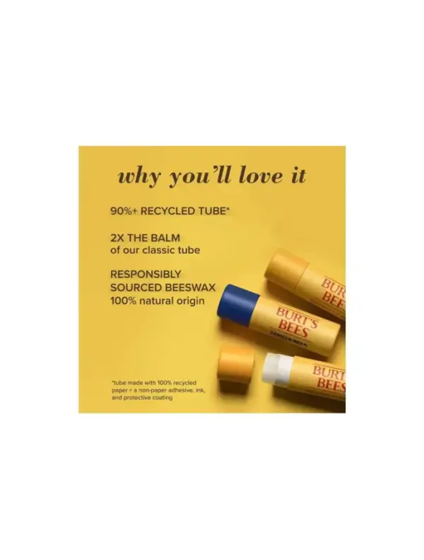 Burt's Bees Vanilla Bean Lip Balm Natural Moisturizing Paper Tube - Image 4