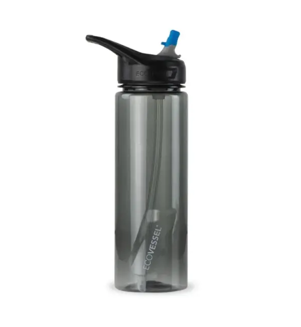 EcoVessel Wave BPA-Free Sports Water Bottle with Straw, 24oz - Image 4