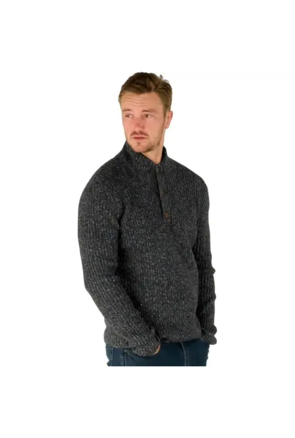 Sherpa Men's Ranga Button-Front Mock Neck Sweater - Image 4