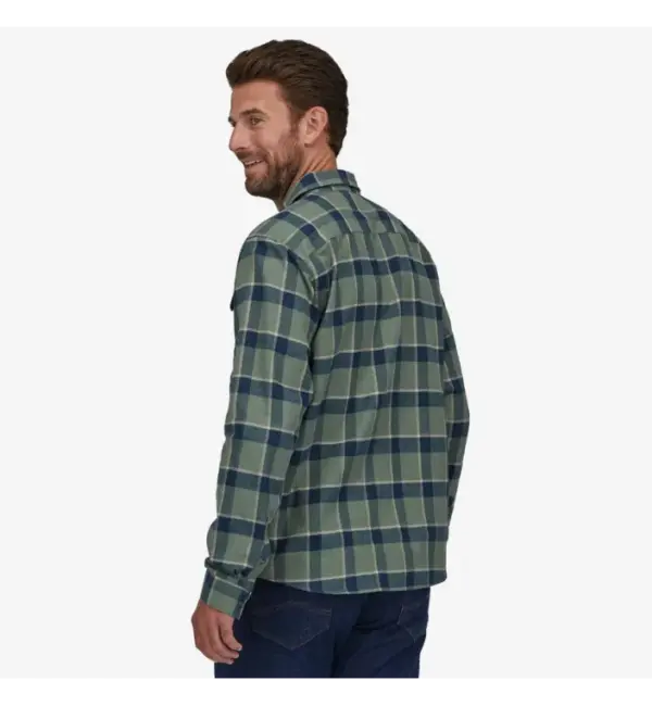 Patagonia Men's Lightweight Cotton Flannel Shirt Long Sleeve Fjord - Image 4