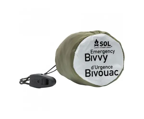 SOL Emergency Bivvy with Survival Whistle - Lightweight & Compact