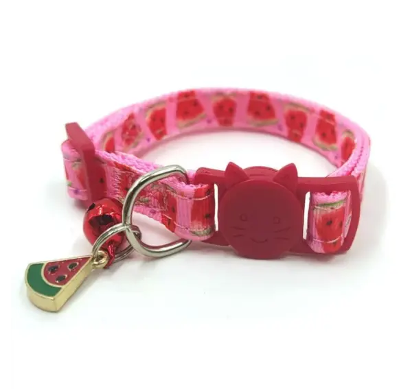 Playful Paws Print Cat Collar with Bell - Adjustable Breakaway - Image 5