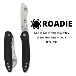 Spyderco Roadie Non-Locking EDC Pocket Knife - Black Plain Edge