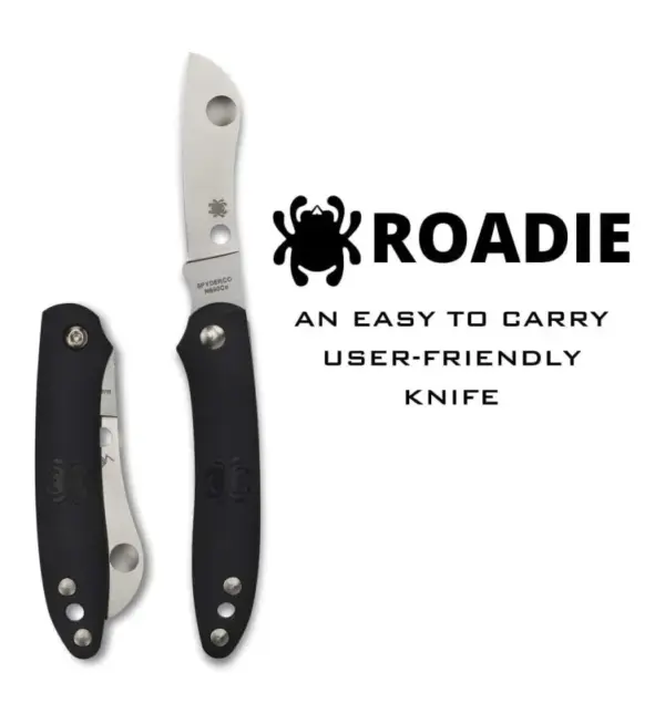 Spyderco Roadie Non-Locking EDC Pocket Knife - Black Plain Edge