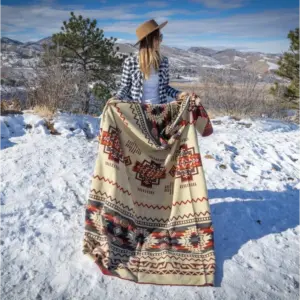 Alpaca Wool Blanket Soft Andean Throw - Wildfire by Alpaca Threadz