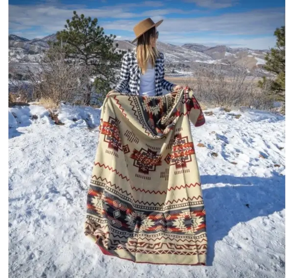 Alpaca Wool Blanket Soft Andean Throw - Wildfire by Alpaca Threadz