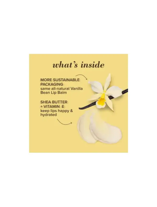 Burt's Bees Vanilla Bean Lip Balm Natural Moisturizing Paper Tube - Image 5