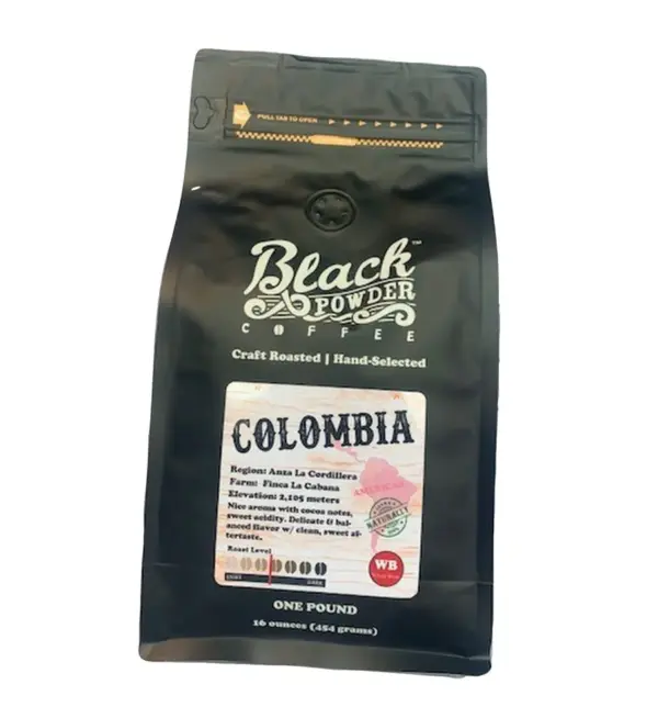 Colombian Natural Medium Roast Coffee - Black Powder